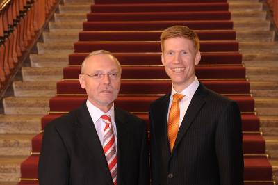 Zusammen mit Bernd Krmer, Generalsekretr der Berliner Union und unser Kandidat fr das Amt des Bezirksbrgermeisters
 Foto: Foto Kirsch 