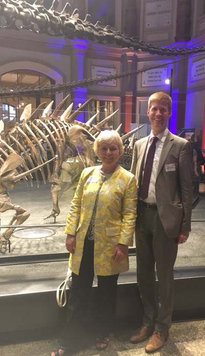 Jutta Kaddatz, Bezirksbrgermeisterkandidatin fr Tempelhof-Schneberg, und Roman Simon beim diesjhrigen Neujahrsempfang der CDU-Fraktion Berlin