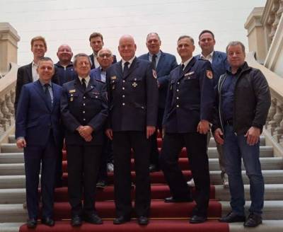 Guter Austausch zwischen Frank Balzer, Scott Krber, Alexander J. Herrmann, Kurt Wansner und mir vom Arbeitskreis Innen, Recht, Verfassungschutz, Digitalisierung der CDU-Fraktion Berlin mit dem Landesfeuerwehrverband Berlin e.V. (17.05.22)